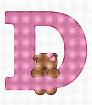 image of Letter D Teddy Pinks